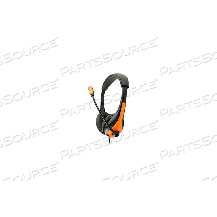 SINGLE PLUG HEADSET WITH MICROPHONE, ORANGE 