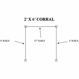 2'X6' INDOOR CORRAL 2-END & 2-CORNER POSTS, 2-27" & 4-6' RAILS, 16 ANCHORS by Versacart Systems, Inc.