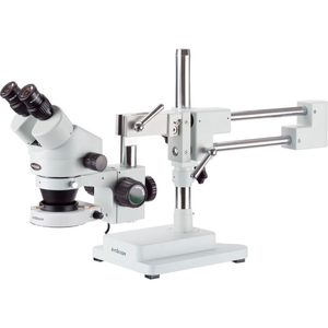 AMSCOPE 3.5X-90X BINOCULAR STEREO ZOOM MICROSCOPE WITH 80-LED LIGHT & DOUBLE-ARM STAND by United Scope
