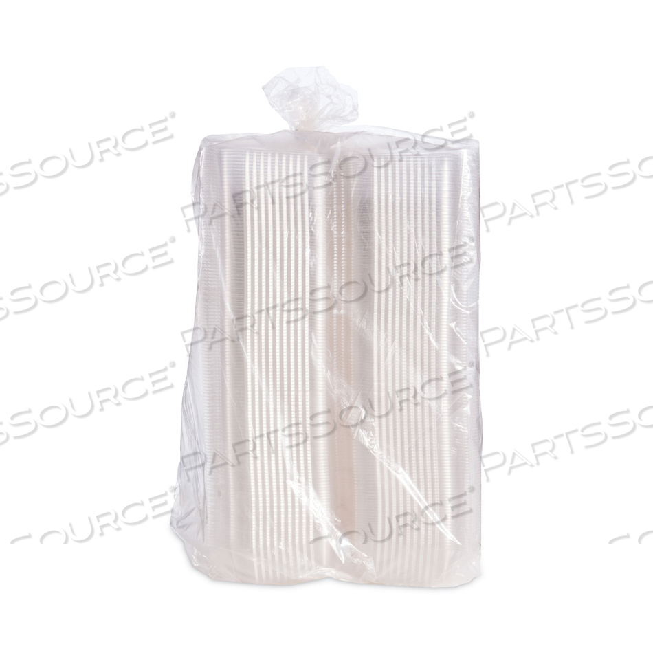 STAYLOCK CLEAR HINGED LID CONTAINERS, 5.4 X 9 X 3.5, CLEAR, PLASTIC by Dart Container Corporation STAYLOCK CLEAR HINGED LID CONTAINERS, 5.4 X 9 X 3.5, CLEAR, PLASTIC by Dart Container Corporation