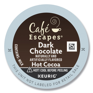 DARK CHOCOLATE HOT COCOA K-CUPS, 24/BOX, 4 BOX/CARTON by Cafe Escapes