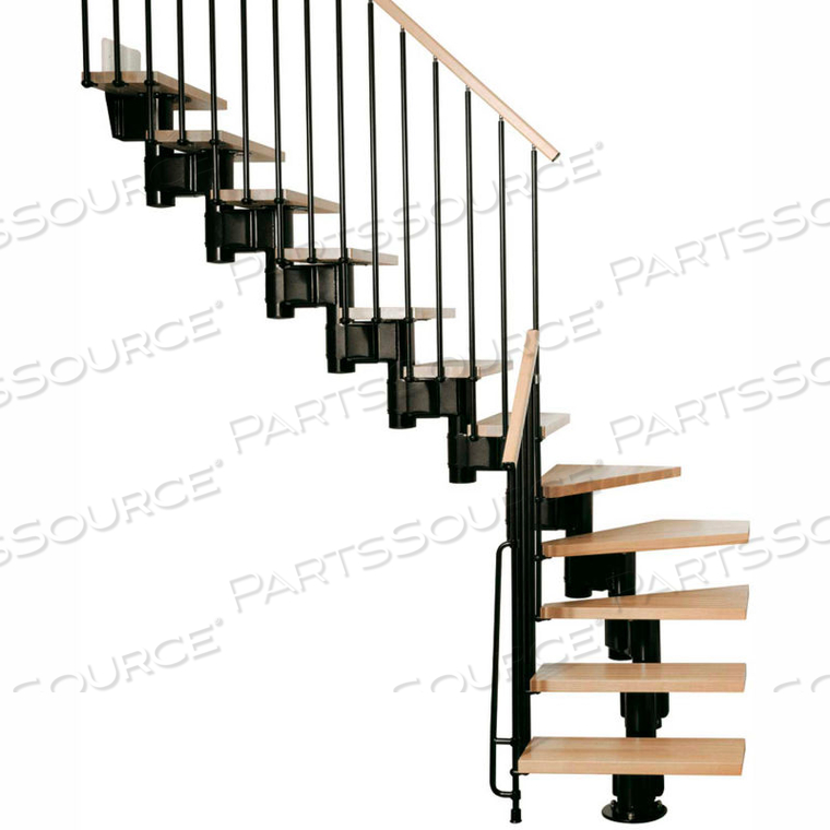 KOMPACT MODULAR STAIRCASE KIT, (88-5/8" TO 119-1/4"), *L* 35" TREAD, BLACK 