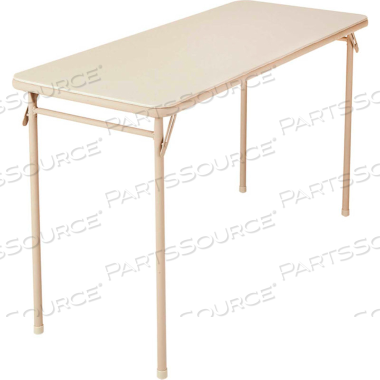 VINYL TOP FOLDING TABLE, 48" X 20" X 29", BEIGE by Cosco VINYL TOP FOLDING TABLE, 48" X 20" X 29", BEIGE by Cosco