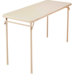 VINYL TOP FOLDING TABLE, 48" X 20" X 29", BEIGE by Cosco