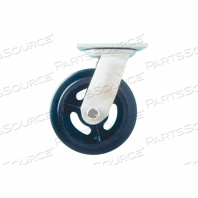 SANITATION CONTAINER SWIVEL CASTER - RUBBER MOLD-ON 5" DIA - 350 LB. CAP. 