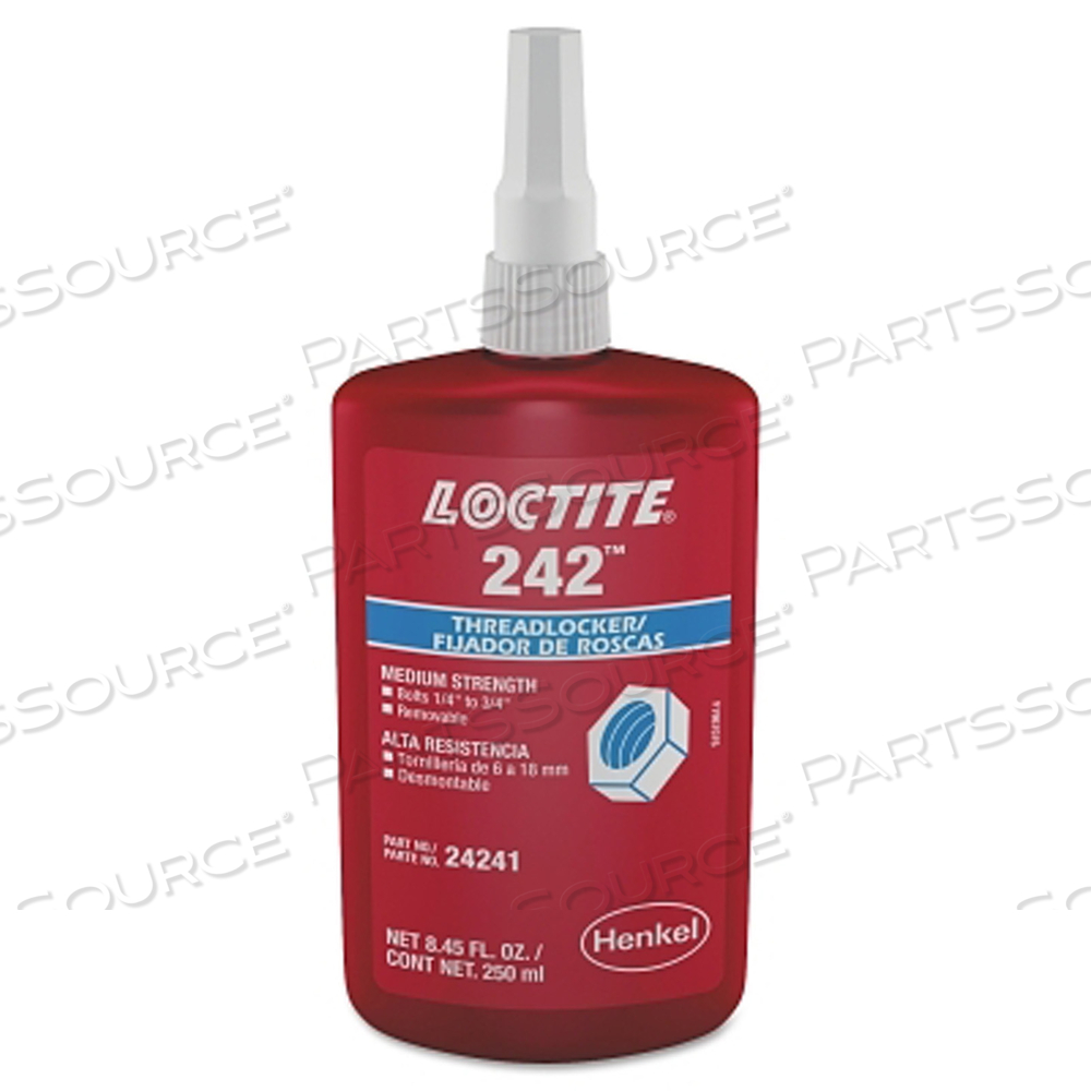 242 THREADLOCKER, MEDIUM STRENGTH, 250 ML, 1/4 IN TO 3/4 IN THREAD, BLUE by Loctite Brand