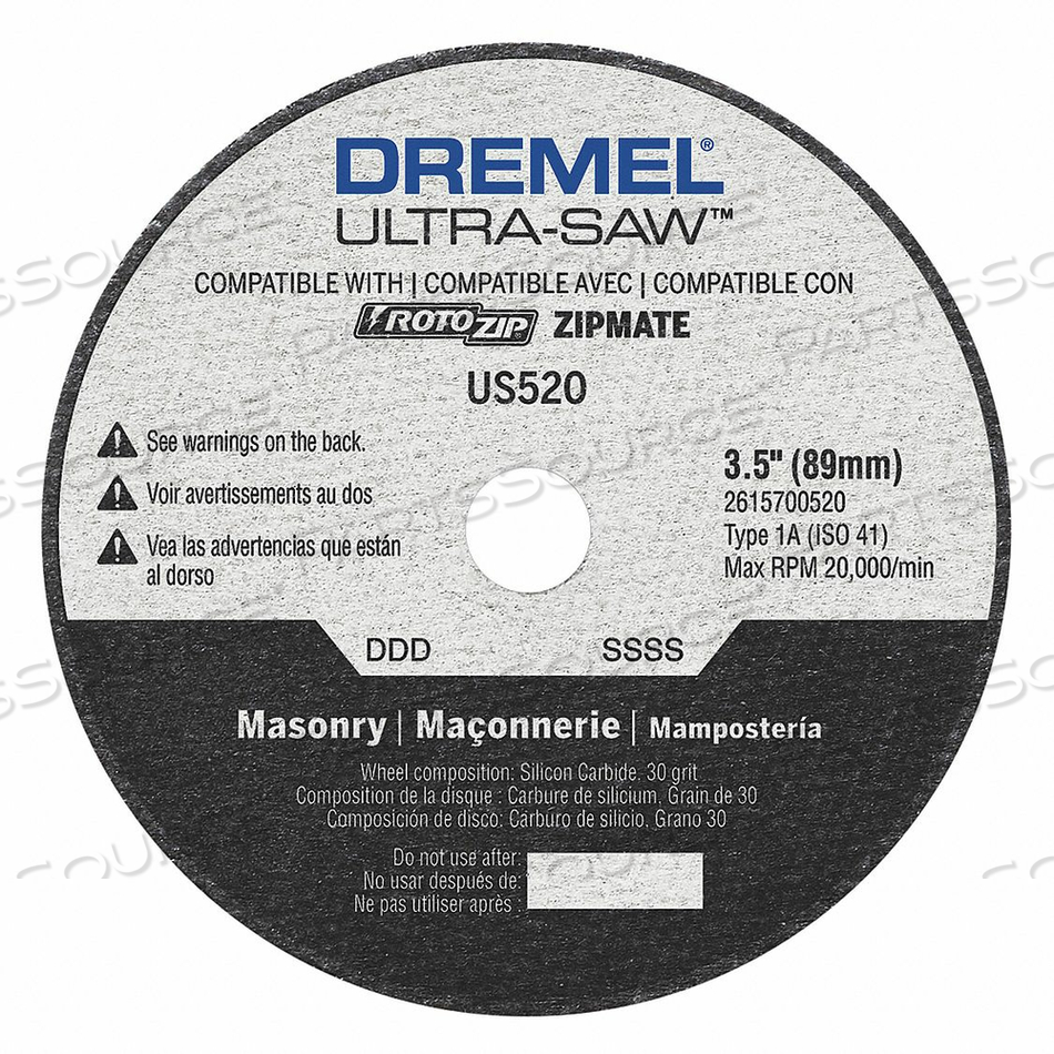 CUTTING WHEEL CARBIDE 3-1/2 IN DIA. by Dremel CUTTING WHEEL CARBIDE 3-1/2 IN DIA. by Dremel