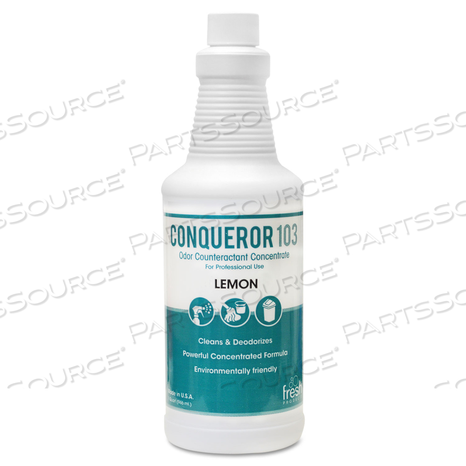 CONQUEROR 103 ODOR COUNTERACTANT CONCENTRATE, LEMON, 32 OZ BOTTLE by Fresh Products CONQUEROR 103 ODOR COUNTERACTANT CONCENTRATE, LEMON, 32 OZ BOTTLE by Fresh Products