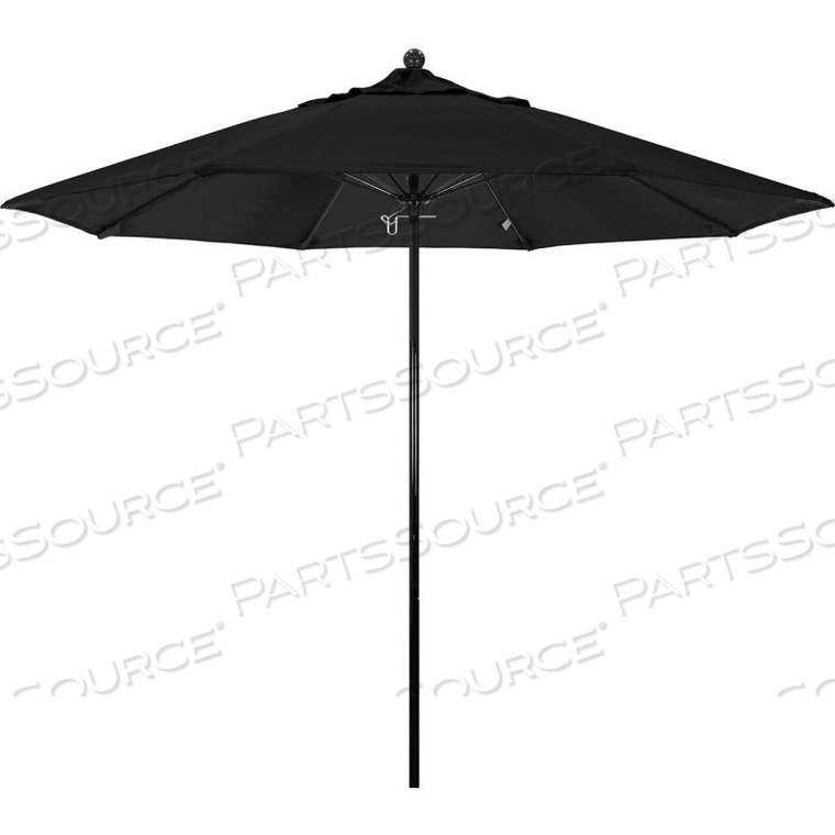 CALIFORNIA UMBRELLA 9' PATIO UMBRELLA - BLACK - BLACK POLE - OCEANSIDE SERIES 