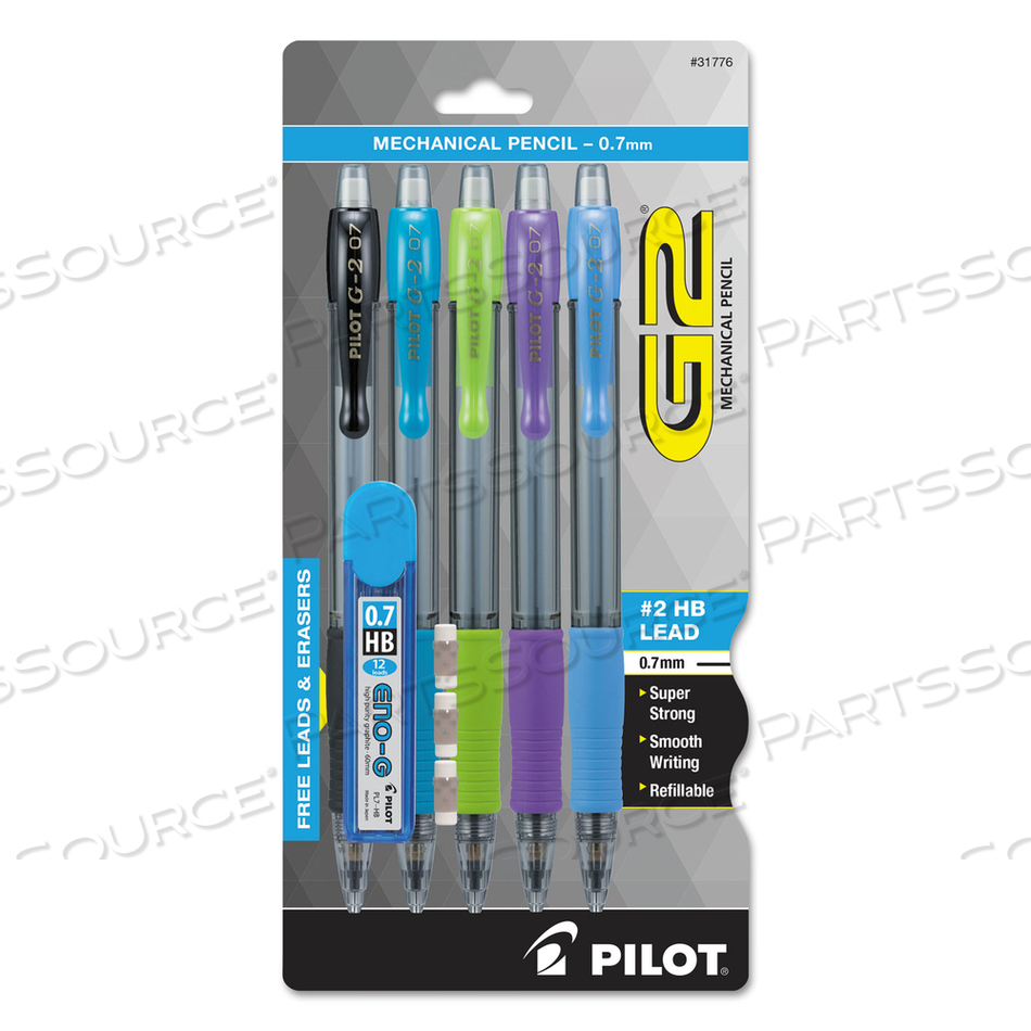 G2 MECHANICAL PENCIL, 0.7 MM, HB (#2.5), BLACK LEAD, ASSORTED BARREL COLORS by Pilot G2 MECHANICAL PENCIL, 0.7 MM, HB (#2.5), BLACK LEAD, ASSORTED BARREL COLORS by Pilot