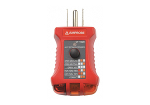 RECEPTACLE TESTER WITH GFCI 110TO 125VAC by Amprobe