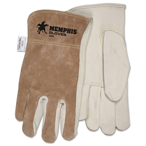 3204L MCR SAFETY MEMPHIS DRIVERS GLOVES, LARGE, LEATHER, BEIGE by MCR Safety