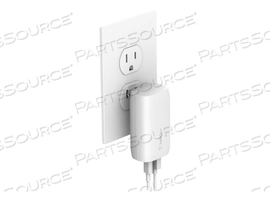 BOOST CHARGE, WALL CHARGER, 37 WATT, PD 3.0, 2 OUTPUT CONNECTORS (USB, USB-C) by Belkin