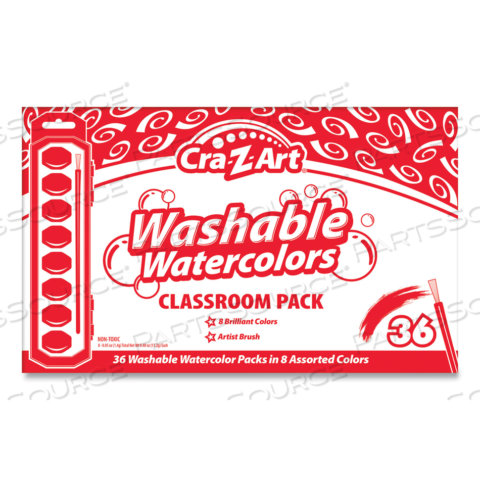 WASHABLE WATERCOLOR CLASSROOM PACK, 8-COLOR KITS (ASSORTED COLORS) by Cra-Z-Art WASHABLE WATERCOLOR CLASSROOM PACK, 8-COLOR KITS (ASSORTED COLORS) by Cra-Z-Art