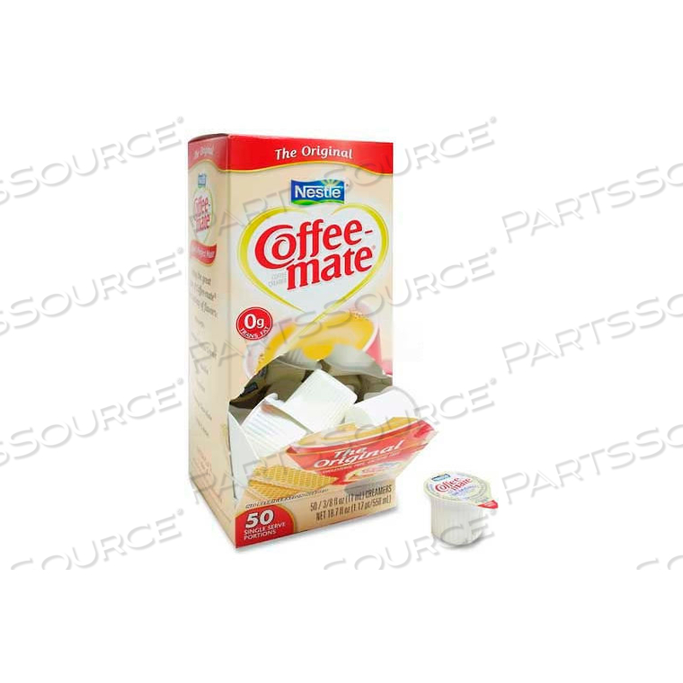 COFFEE-MATE NON-DAIRY LIQUID CREAMER SINGLES, ORIGINAL, 0.375 OZ., 50/BOX by Nestle