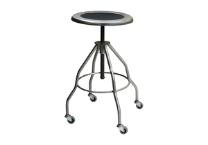 CLIFTON REVOLVING STOOL 15" DIAMETER W/STAINLESS STEEL SEAT W/(4) LEG W/CRUTCH TIPS by Blickman