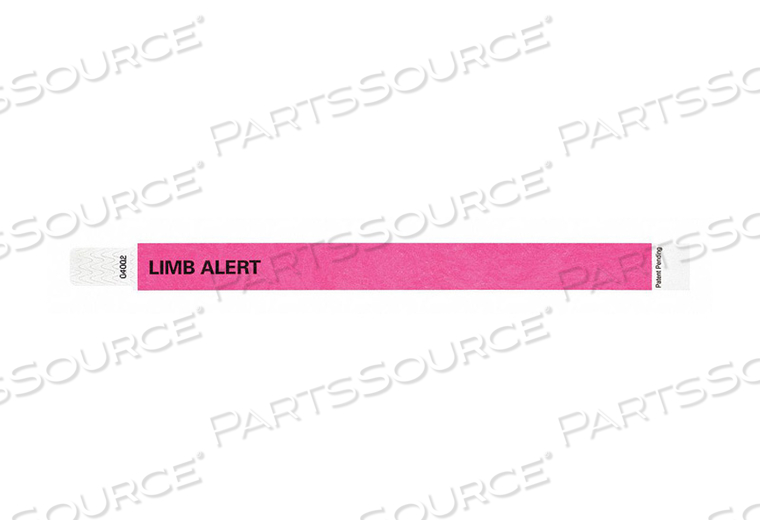 ID WRISTBAND TYVEK LIMB ALERT PK500 by Identiplus