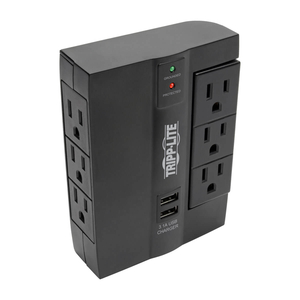 SURGE PROTECTOR DIRECT PLUG-IN 6 OUTLET 3 ROTATABLE, 2 USB PORTS by Tripp Lite
