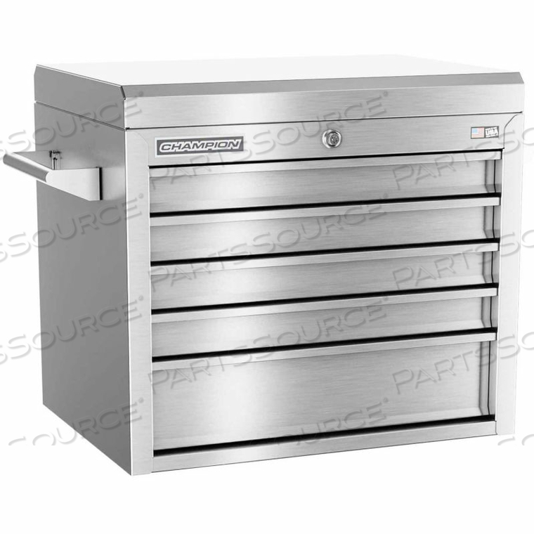 CHAMPION FMPRO ALL STAINLESS STEEL 27"WX20"DX23-5/8"H 5 DRAWER CHEST by Independent Design Inc CHAMPION FMPRO ALL STAINLESS STEEL 27"WX20"DX23-5/8"H 5 DRAWER CHEST by Independent Design Inc