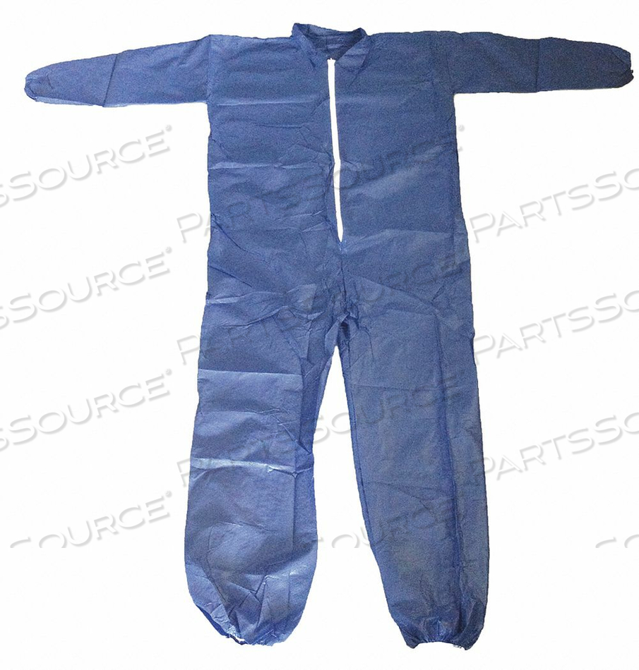 G6092 COLLARED COVERALL ELASTIC BLUE L PK25 by Condor G6092 COLLARED COVERALL ELASTIC BLUE L PK25 by Condor