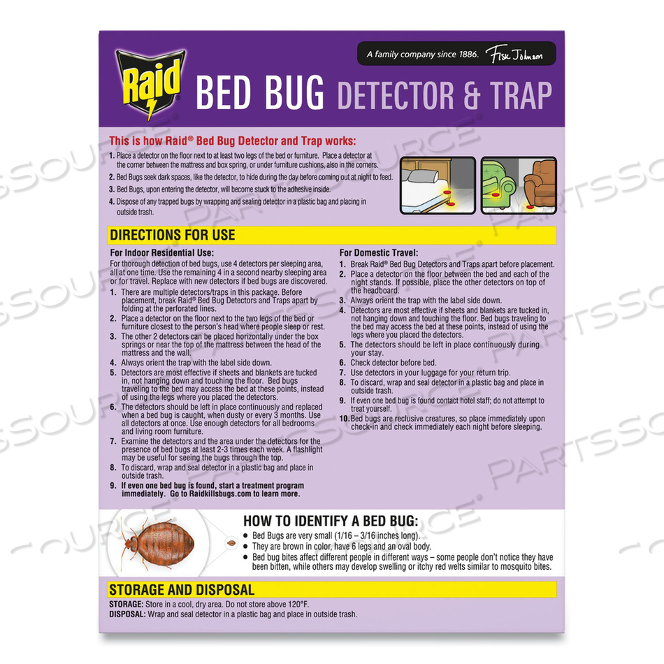 BED BUG DETECTOR AND TRAP, 17.5 OZ AEROSOL SPRAY by Raid