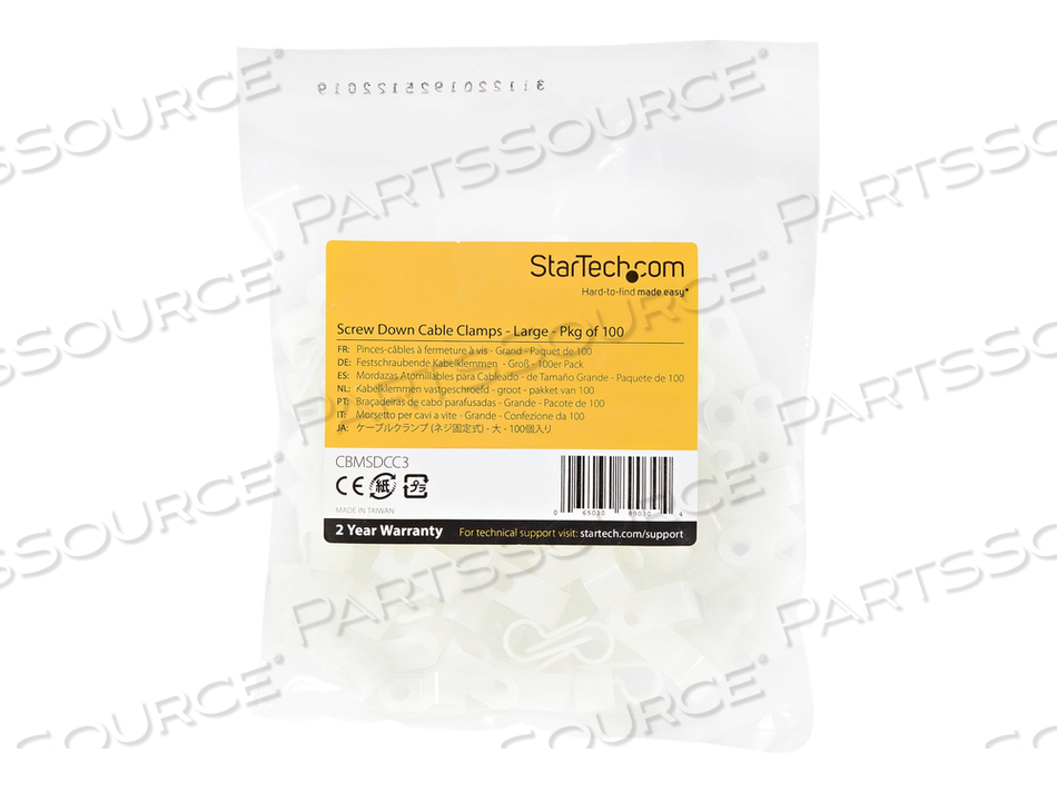 100 R-TYPE SCREW MOUNT CABLE CLAMPS FOR 7.9MM/0.31IN BUNDLE DIAMETER by StarTech.com Ltd.