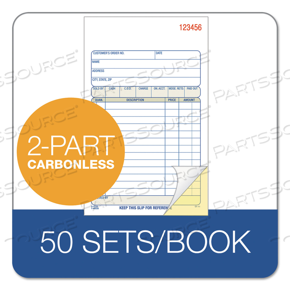 2-PART SALES BOOK, 12 LINES, TWO-PART CARBON, 6.69 X 4.19, 50 FORMS TOTAL by Adams 2-PART SALES BOOK, 12 LINES, TWO-PART CARBON, 6.69 X 4.19, 50 FORMS TOTAL by Adams