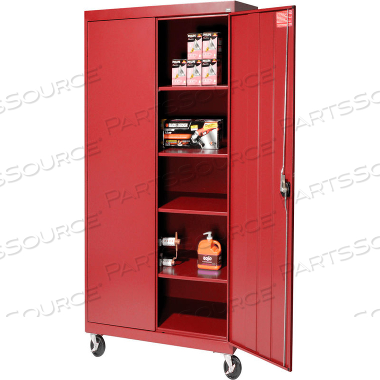 MOBILE STORAGE CABINET TA4R302466 - 30X24X72, RED 