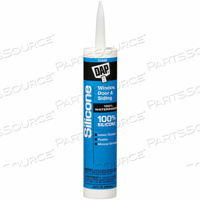 WINDOW, DOOR & SIDING 100% SILICONE RUBBER SEALANT - 9.8 OZ., CLEAR - by DAP Products Inc.
