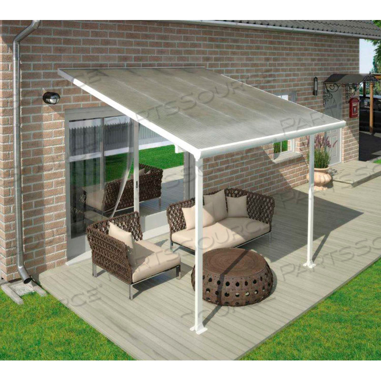PALRAM, FERIA PATIO COVER KIT, HG9214, 14'L X 13'W, CLEAR PANEL, WHITE FRAME by Poly-Tex, Inc PALRAM, FERIA PATIO COVER KIT, HG9214, 14'L X 13'W, CLEAR PANEL, WHITE FRAME by Poly-Tex, Inc