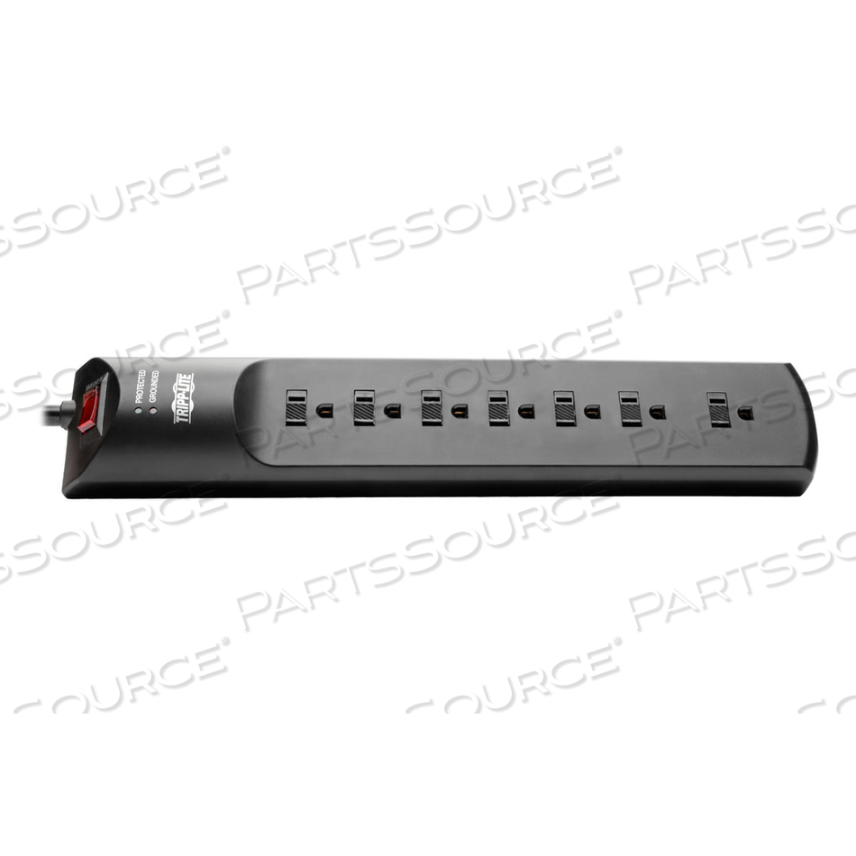 SURGE PROTECTOR STRIP 120V 7 OUTLET 7FT CORD 2160 JOULE BLK TAA 