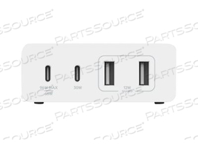 BOOST CHARGE PRO, POWER ADAPTER, GAN TECHNOLOGY, 108 WATT, FAST CHARGE, PD 3.0, 4 OUTPUT CONNECTORS (2 X USB, 2 X USB-C), WHITE by Belkin BOOST CHARGE PRO, POWER ADAPTER, GAN TECHNOLOGY, 108 WATT, FAST CHARGE, PD 3.0, 4 OUTPUT CONNECTORS (2 X USB, 2 X USB-C), WHITE by Belkin