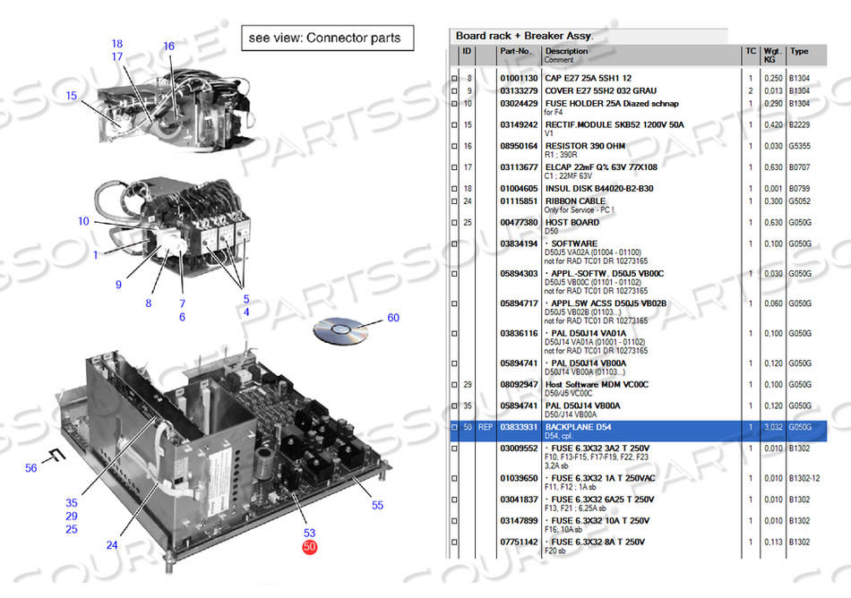 BACKPLANE D54 BACKPLANE D54