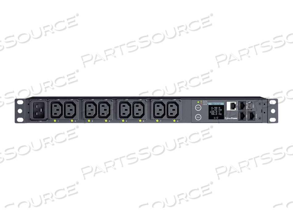 SWITCHED SERIES PDU41005, POWER DISTRIBUTION UNIT (RACK-MOUNTABLE), AC 100-240 V, 1-PHASE, ETHERNET, SERIAL, INPUT: IEC 60320 C20, OUTPUT CO by CyberPower SWITCHED SERIES PDU41005, POWER DISTRIBUTION UNIT (RACK-MOUNTABLE), AC 100-240 V, 1-PHASE, ETHERNET, SERIAL, INPUT: IEC 60320 C20, OUTPUT CO by CyberPower