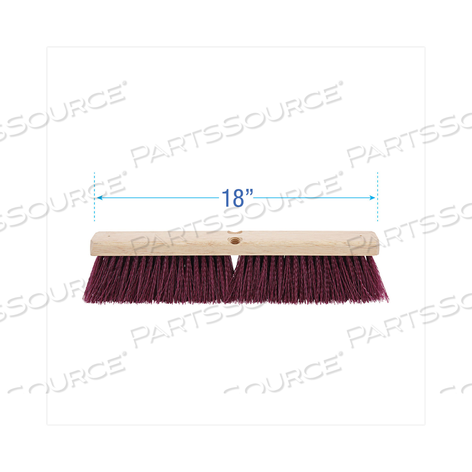 FLOOR BRUSH HEAD, 3" MAROON HEAVY-DUTY POLYPROPYLENE BRISTLES, 18" BRUSH by Boardwalk FLOOR BRUSH HEAD, 3" MAROON HEAVY-DUTY POLYPROPYLENE BRISTLES, 18" BRUSH by Boardwalk