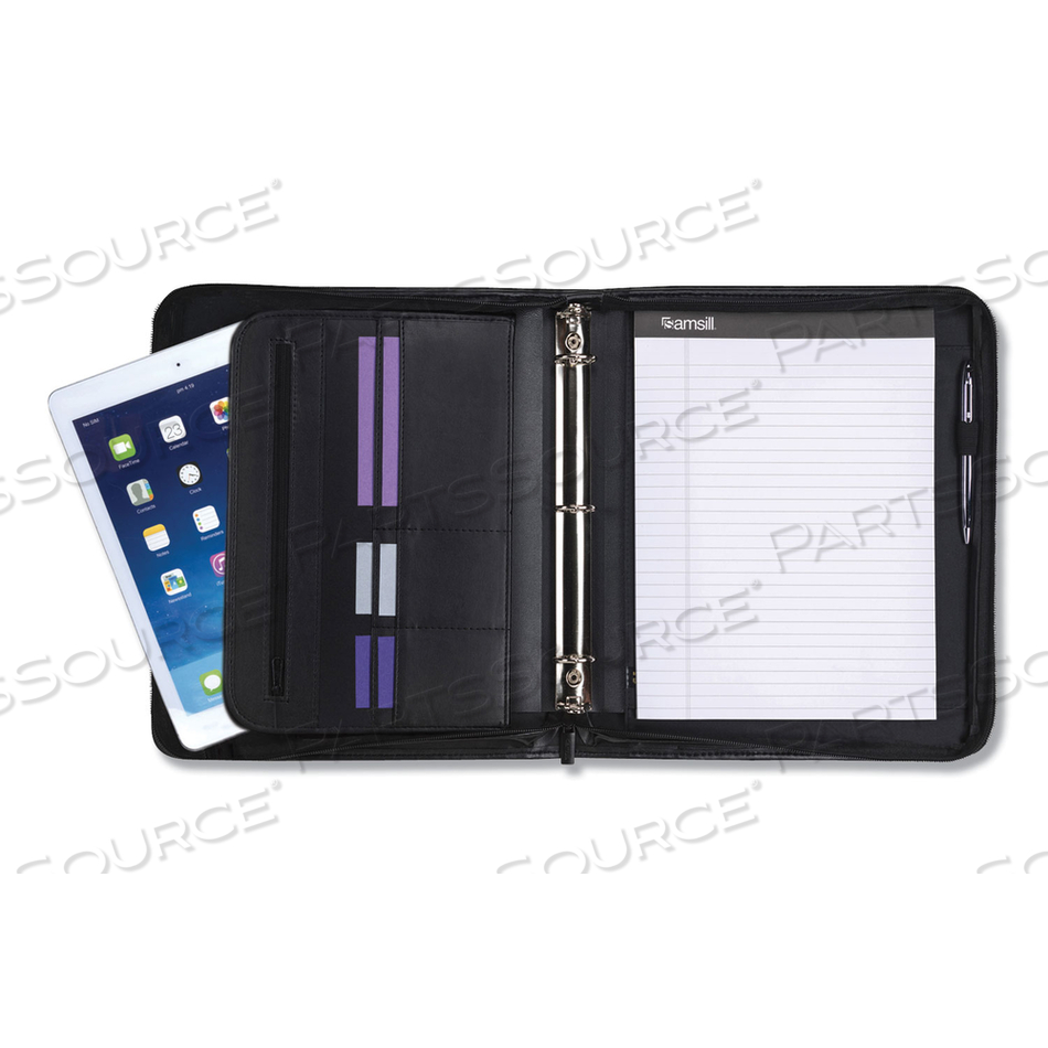 PROFESSIONAL 1" ZIPPER BINDER, 8-1/2" X 11", VINYL COVER, BLACK by Samsill PROFESSIONAL 1" ZIPPER BINDER, 8-1/2" X 11", VINYL COVER, BLACK by Samsill