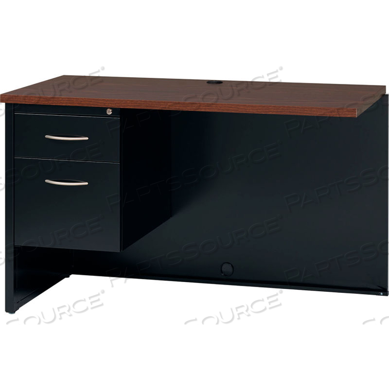 MODULAR STEEL LEFT RETURN DESK - 48 X 24 - BLACK/WALNUT by Hirsh MODULAR STEEL LEFT RETURN DESK - 48 X 24 - BLACK/WALNUT by Hirsh