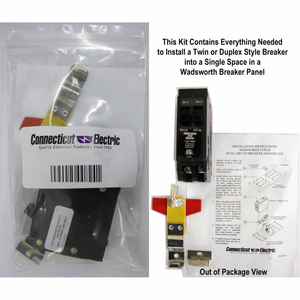 WADSWORTH CIRCUIT BREAKER TYPE B TWIN 1-POLE 20A/20A CLAMSHELL PACKAGED by Connecticut-Electric