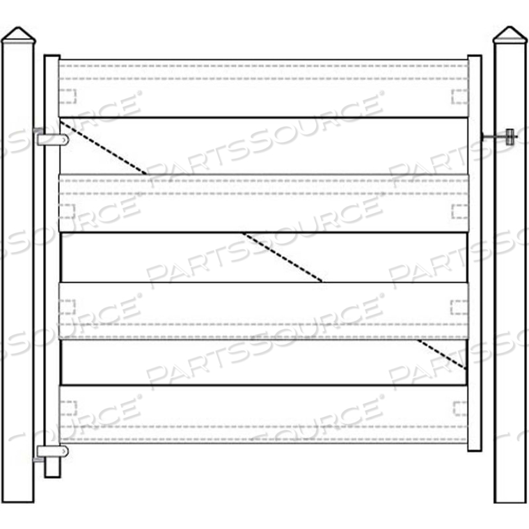 ADJUST-A-GATE II AG24006 RANCH STYLE FENCE GATE FRAME 4 RAIL KIT 72"W X 44"H, WHITE 