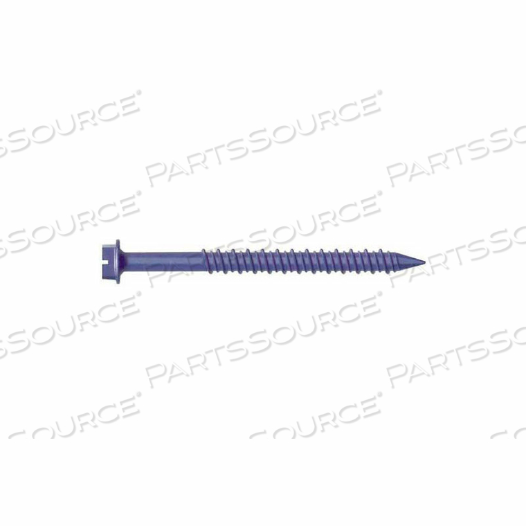 MASONRY SCREW ANCHOR - HEX WASHER HEAD - 1/4" X 4" - STEEL - PKG OF 100 