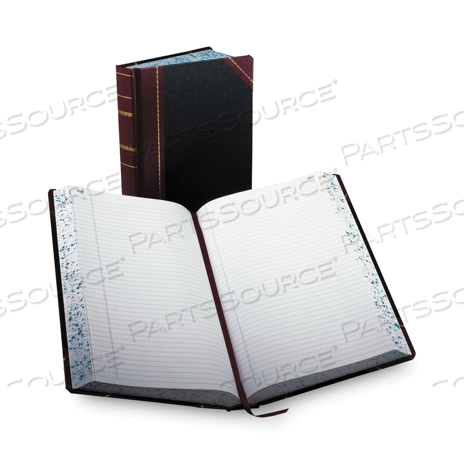 ACCOUNT RECORD BOOK, RECORD-STYLE RULE, BLACK/RED/GOLD COVER, 13.75 X 8.38 SHEETS, 500 SHEETS/BOOK by Boorum & Pease