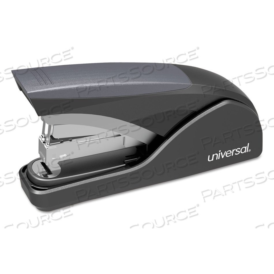 DELUXE POWER ASSIST FLAT-CLINCH FULL STRIP STAPLER, 25-SHEET CAPACITY, BLACK/GRAY by Universal DELUXE POWER ASSIST FLAT-CLINCH FULL STRIP STAPLER, 25-SHEET CAPACITY, BLACK/GRAY by Universal