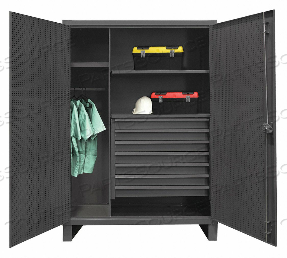 HEAVY DUTY PEGBOARD & SHELF CABINET - 12 GAUGE 60-3/16"W X 24-1/16"D X 78"H by Durham Manufacturing Company HEAVY DUTY PEGBOARD & SHELF CABINET - 12 GAUGE 60-3/16"W X 24-1/16"D X 78"H by Durham Manufacturing Company