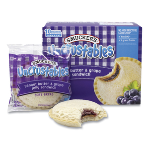 UNCRUSTABLES SOFT BREAD SANDWICHES, GRAPE JELLY, 2 OZ, 10 SANDWICHES/PACK, 2 PACKS/BOX by Smucker's