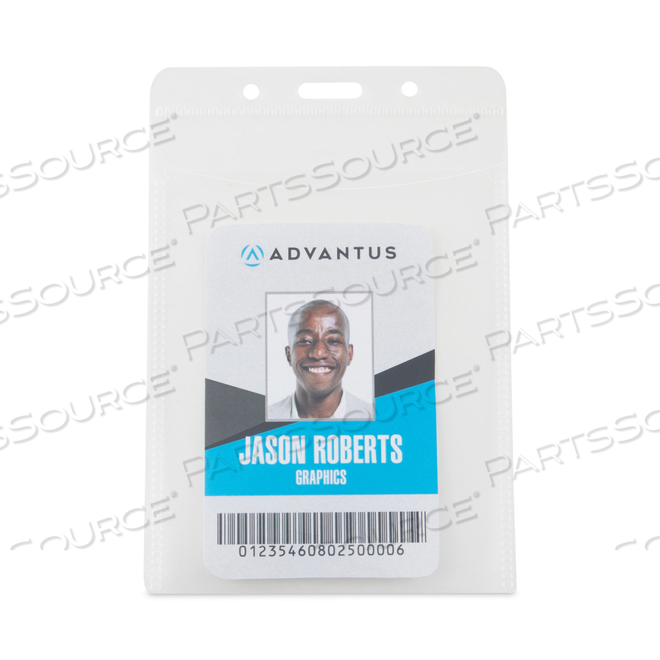 PVC-FREE BADGE HOLDERS, VERTICAL, CLEAR 3.5" X 5.13" HOLDER, 3.13" X 4.13" INSERT by Advantus