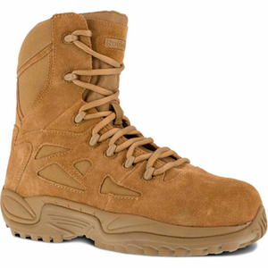 RB8850 STEALTH 8" BOOT WITH SIDE ZIPPER, COMPOSITE TOE, MEN'S SZ 10.5 W WIDE, COYOTE by Reebok