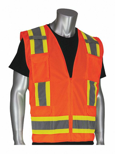 HI-VISIBILITY VEST 8 POCKETS ORG XXL by Protective Industrial Products
