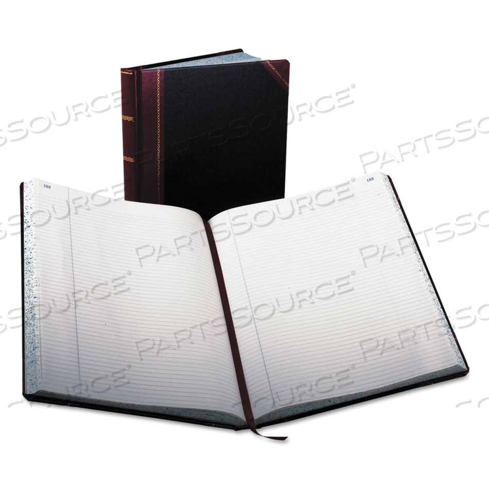 EXTRA-DURABLE BOUND BOOK, SINGLE-PAGE RECORD-RULE FORMAT, BLACK/MAROON/GOLD COVER, 13.78 X 9.5 SHEETS, 300 SHEETS/BOOK 