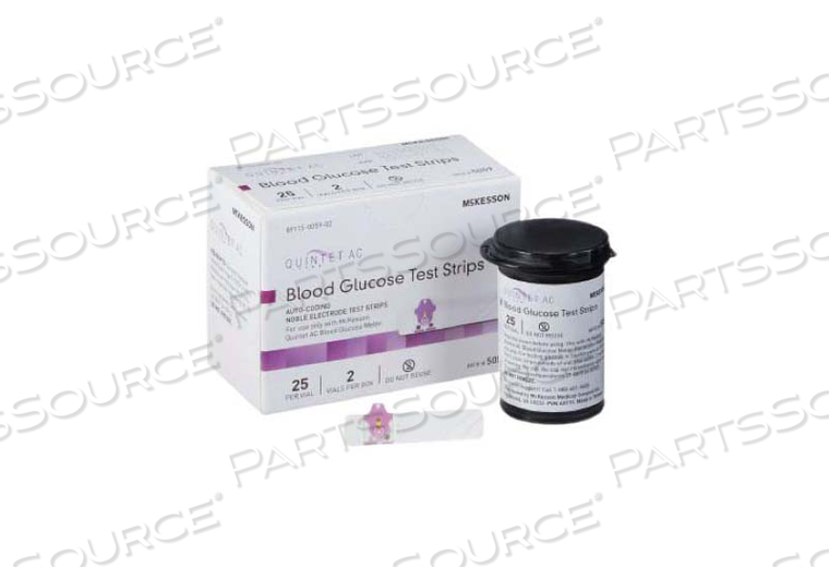 QUINTET AC® BLOOD GLUCOSE TEST STRIPS (50 PER BOX) by McKesson QUINTET AC® BLOOD GLUCOSE TEST STRIPS (50 PER BOX) by McKesson