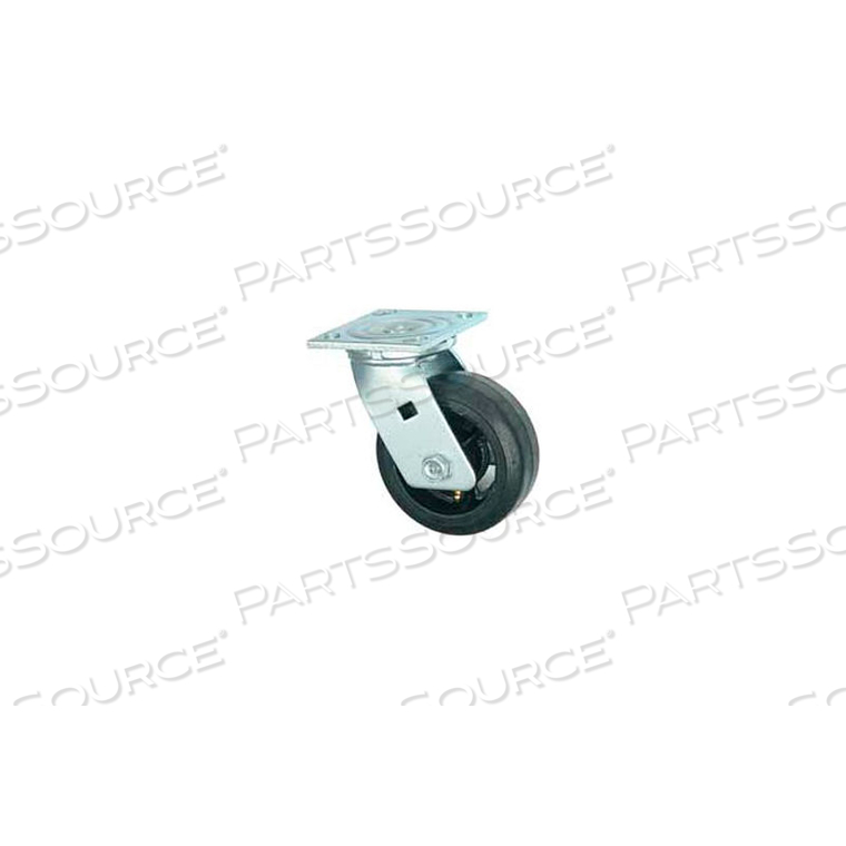 SWIVEL PLATE CASTER 6" MOLD-ON RUBBER WHEEL 